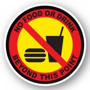 DuraStripe rond veiligheidsteken / NO FOOD OR DRINK BEYOND THIS POINT